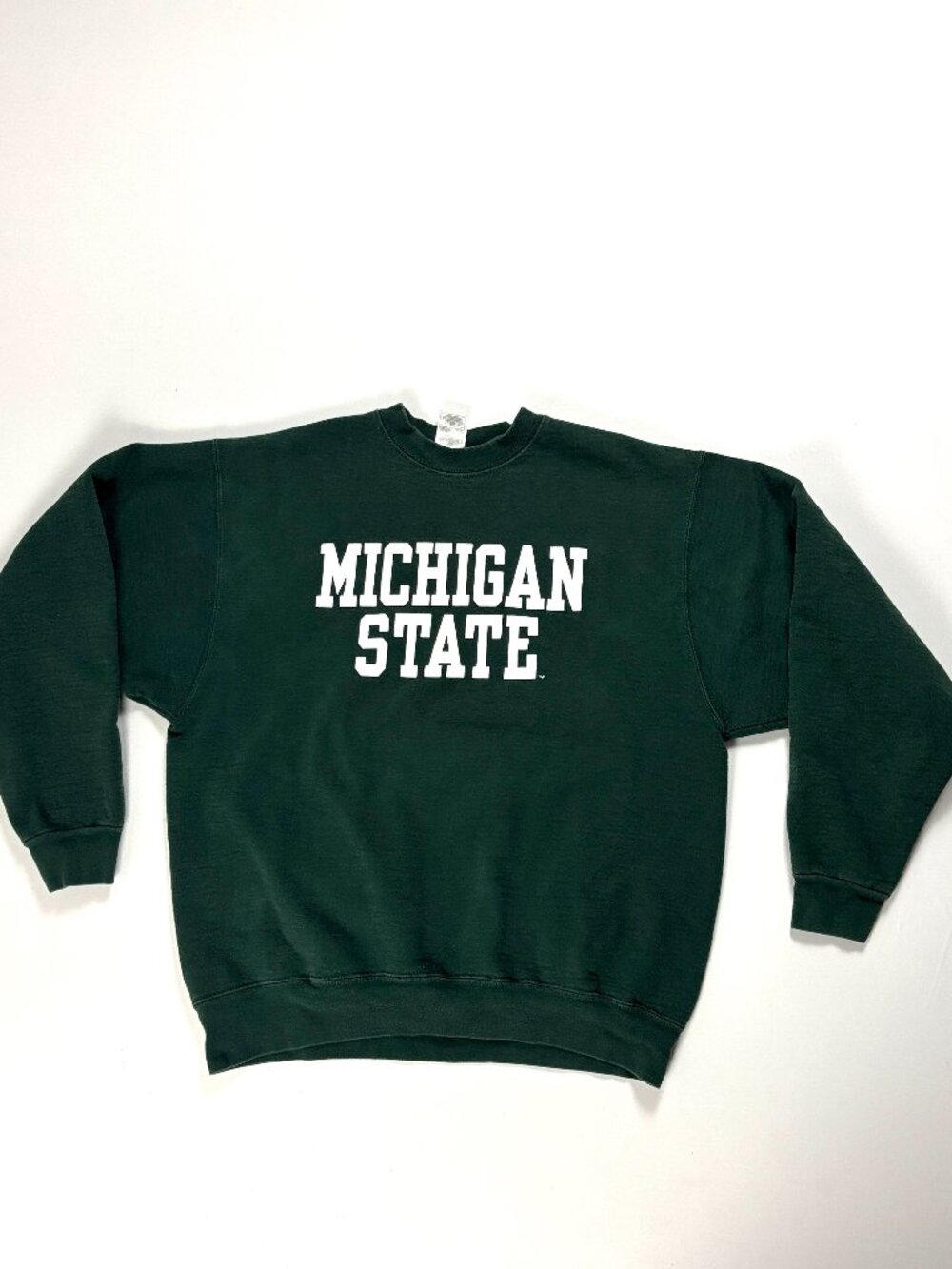 Vintage Michigan State University Crewneck Sweatshirt Green Sz XL Made USA Heavy